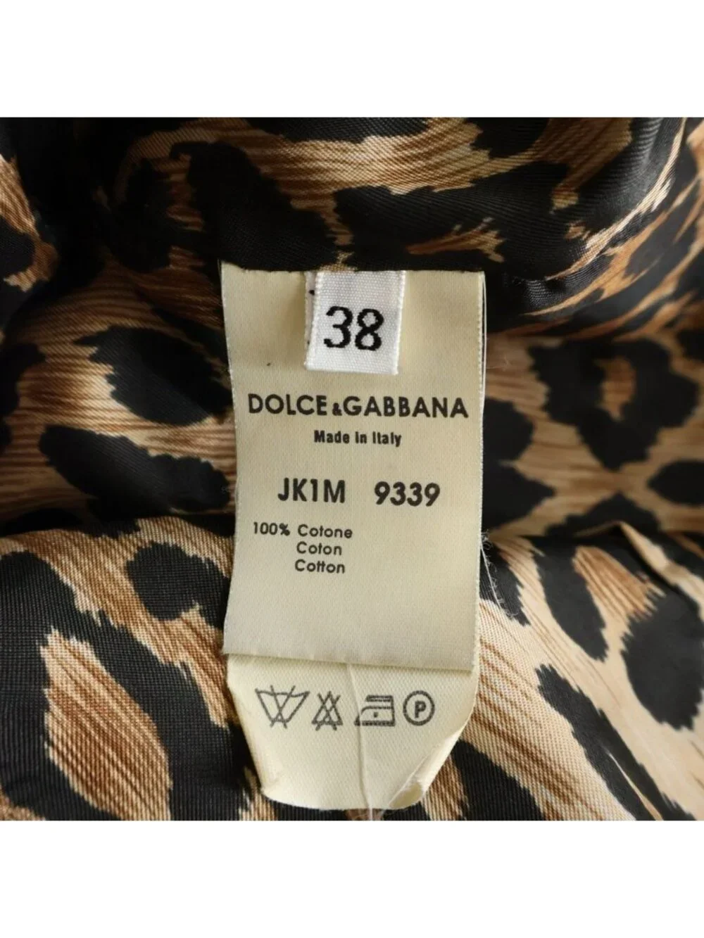 Dolce & Gabbana Collarless Lined Leopard Denim Jacket Indigo